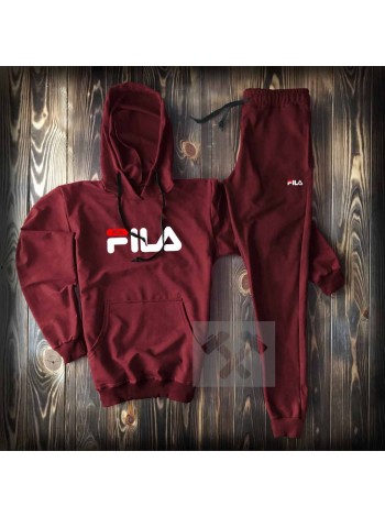 Бордовый спортивный костюм FILA