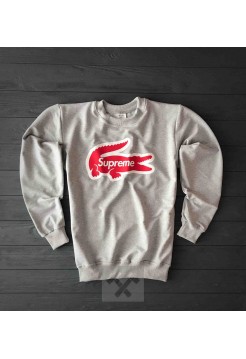 Серый свитшот Supreme