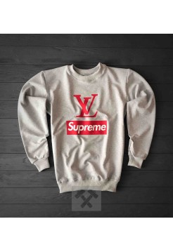 Серый свитшот Supreme и LV