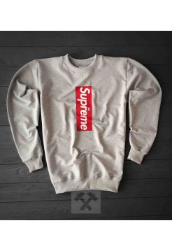 Серый свитшот Supreme